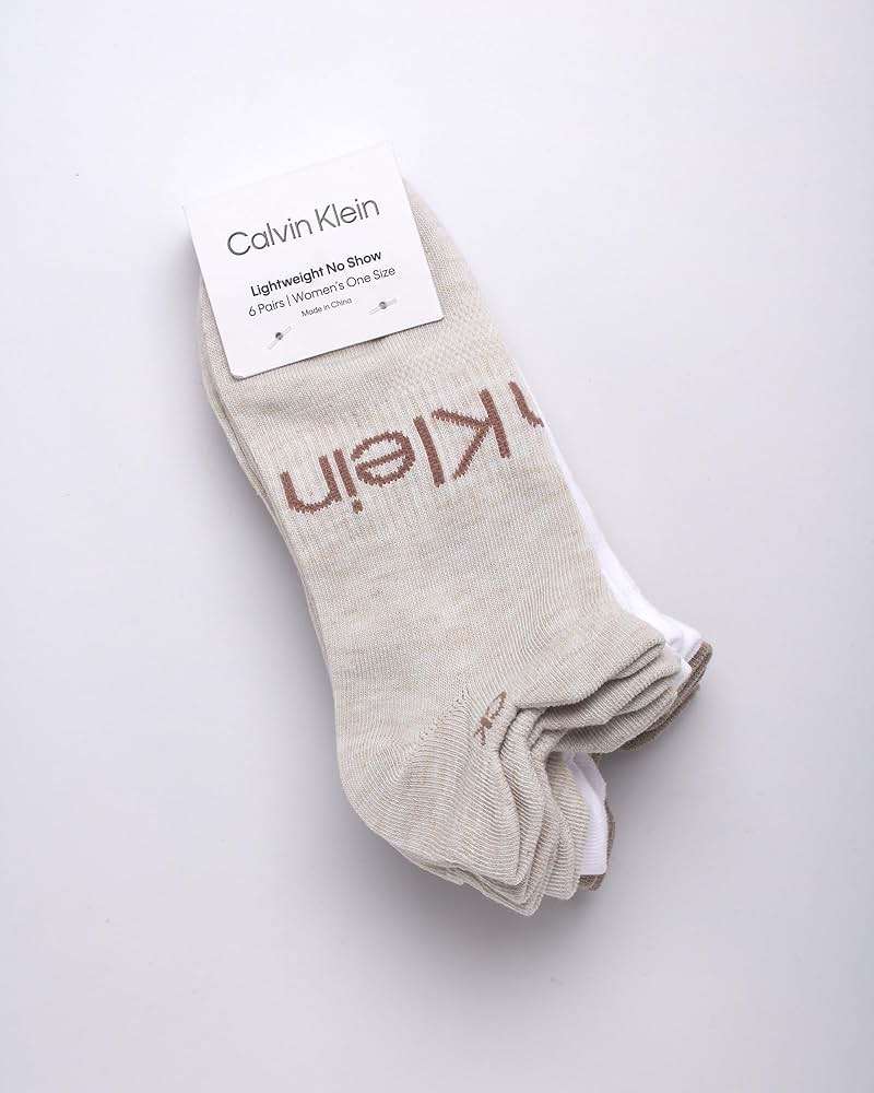 Calvin Klein Womens No Show Socks - 6 Pack Lightweight Cotton Blend Cushioned Low Cut Tab Ankle Socks for Sneakers & Loafers - Image 2