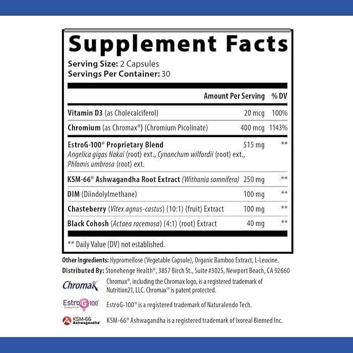 Stonehenge Health for Women Menopause Support for Peri + Menopause + Post - Mood, Energy, Stress, Hot Flashes, Night Sweats, Sleep & Cortisol, Chromax Chromium, Vitamin D3, KSM-66 Ashwagandha - Image 6