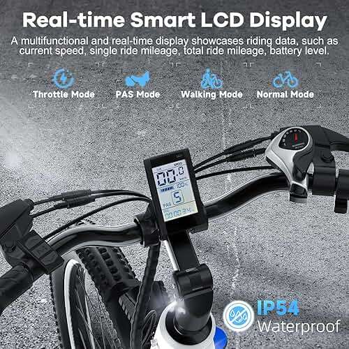 Cybervelo 750W Peak Electric Bike for Adults,up 80 Miles Removable Battery Ebike, 26" Electric E Bike with 7-Speed,Adult Electric Bicycles for Commute Beach Snow Womens/Man All Terrain - Image 5