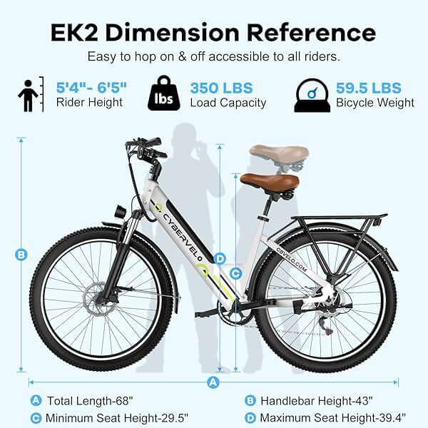 Cybervelo 750W Peak Electric Bike for Adults,up 80 Miles Removable Battery Ebike, 26" Electric E Bike with 7-Speed,Adult Electric Bicycles for Commute Beach Snow Womens/Man All Terrain - Image 9