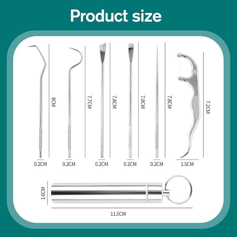 7 Pcs Stainless Steel Toothpick Set, 2024 Premium Toothpicks Cleaning Kit for Outdoor Camping Traveling, Reusable Toothpick Set(14) - Image 2