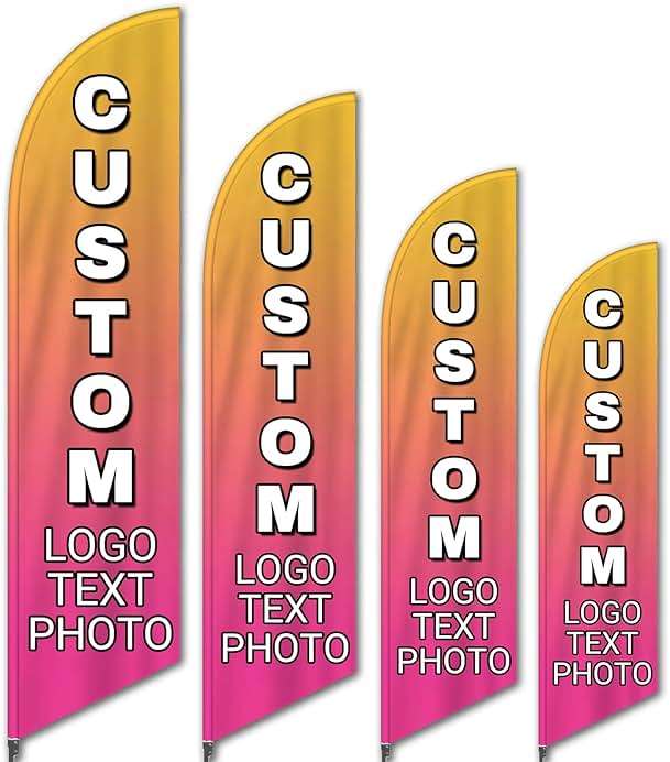 Custom Advertising Feather Flags for Outside Business 4 Sizes Personalized Advertising Flags Custom Logo Flag - Image 1