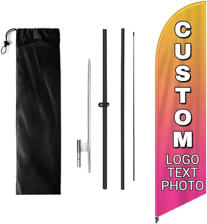 Custom Advertising Feather Flags for Outside Business 4 Sizes Personalized Advertising Flags Custom Logo Flag - Image 2