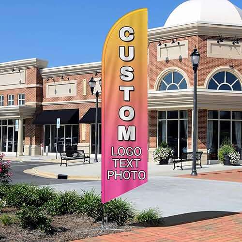 Custom Advertising Feather Flags for Outside Business 4 Sizes Personalized Advertising Flags Custom Logo Flag - Image 4