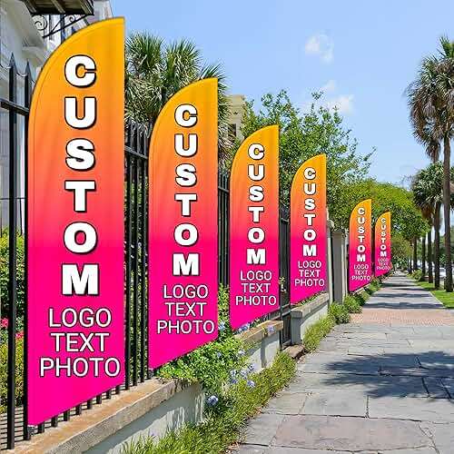 Custom Advertising Feather Flags for Outside Business 4 Sizes Personalized Advertising Flags Custom Logo Flag - Image 5