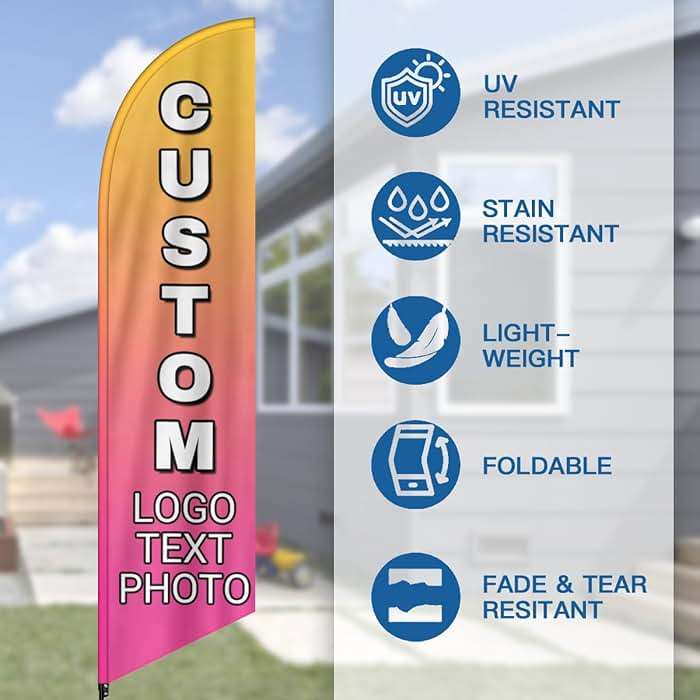 Custom Advertising Feather Flags for Outside Business 4 Sizes Personalized Advertising Flags Custom Logo Flag - Image 6