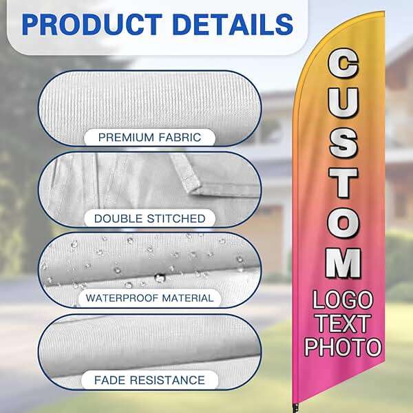 Custom Advertising Feather Flags for Outside Business 4 Sizes Personalized Advertising Flags Custom Logo Flag - Image 8