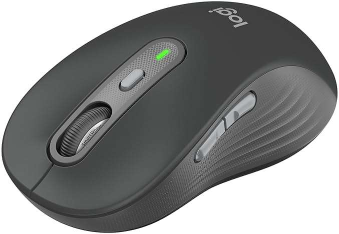 Logitech Signature Plus M750 L Wireless Mouse - for Large Hands, SmartWheel, Bluetooth, Multi Device, 24-Month Battery, Silent Clicks, Customizable Side Buttons, Contoured Shape - Graphite - Image 1