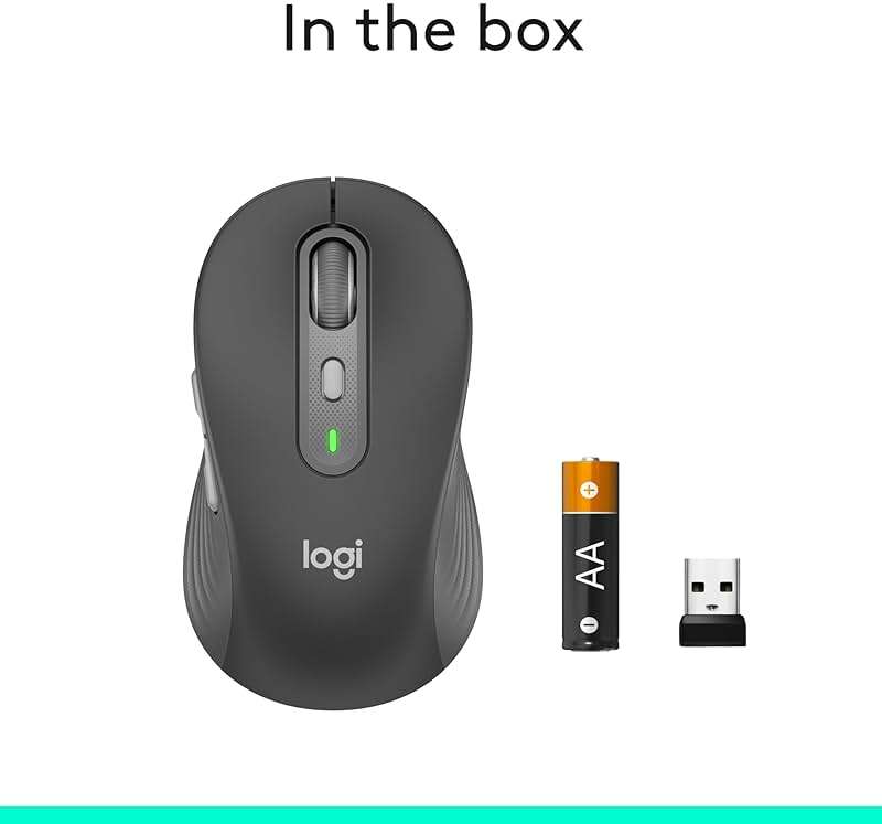 Logitech Signature Plus M750 L Wireless Mouse - for Large Hands, SmartWheel, Bluetooth, Multi Device, 24-Month Battery, Silent Clicks, Customizable Side Buttons, Contoured Shape - Graphite - Image 11