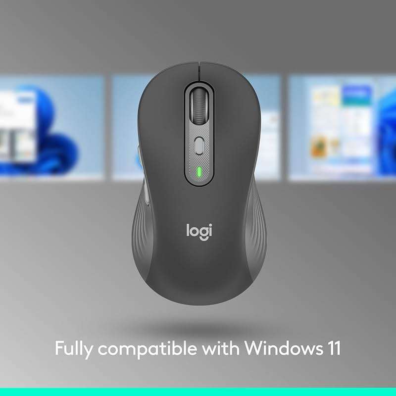 Logitech Signature Plus M750 L Wireless Mouse - for Large Hands, SmartWheel, Bluetooth, Multi Device, 24-Month Battery, Silent Clicks, Customizable Side Buttons, Contoured Shape - Graphite - Image 5