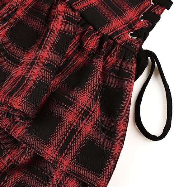 AULKEEP Womens Lace Up Skirts Goth Ruffle Mini Skirt Y2k Black High Waist Skirt Summer Punk Short Skirts - Image 5