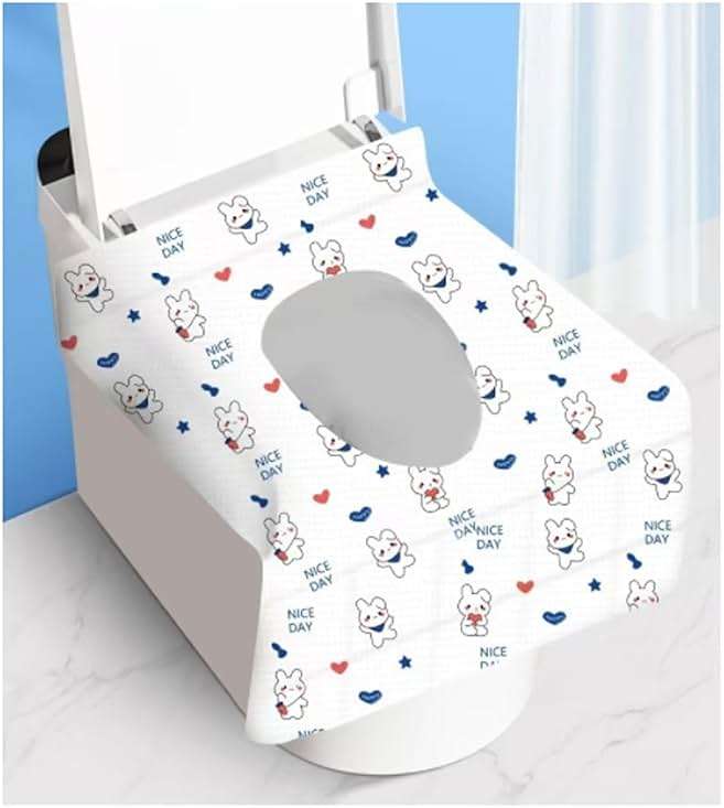 Disposable toilet seat cover,30 Pack of oversized waterproof toilet seat paper, suitable for children and adults, potty training, travel, public toilets, aircraft - Image 1