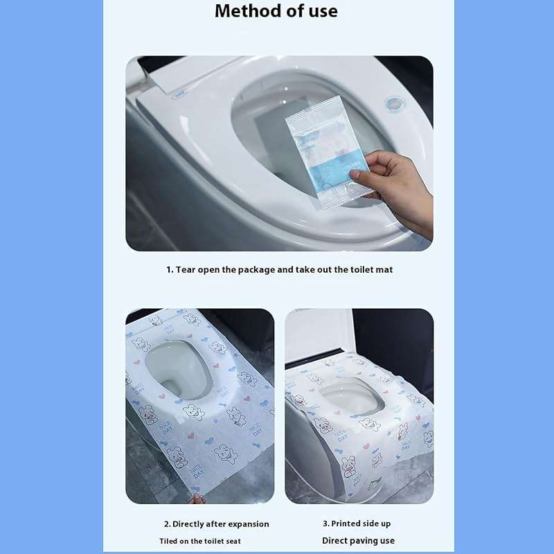 Disposable toilet seat cover,30 Pack of oversized waterproof toilet seat paper, suitable for children and adults, potty training, travel, public toilets, aircraft - Image 4