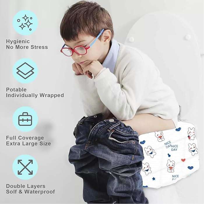 Disposable toilet seat cover,30 Pack of oversized waterproof toilet seat paper, suitable for children and adults, potty training, travel, public toilets, aircraft - Image 5