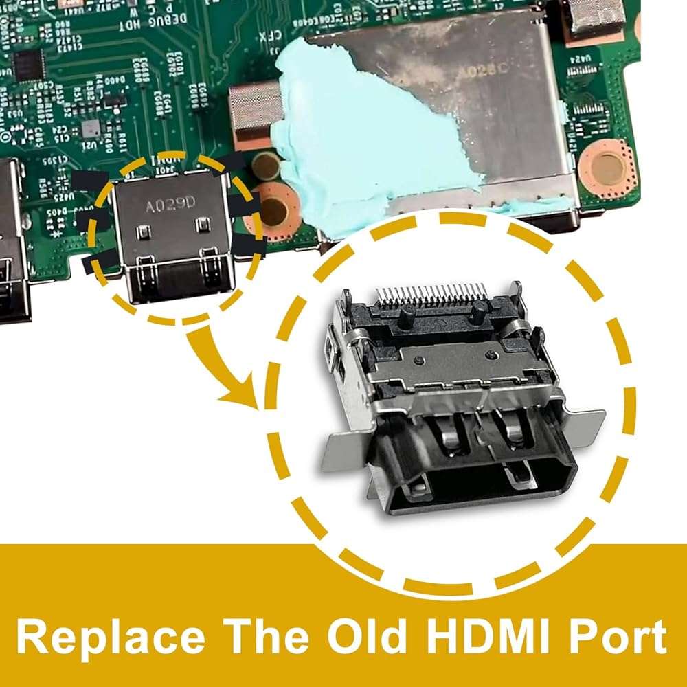 HDMI Port Replacement for XSS Console Display Socket Jack Connector Repair for Xbox Series S, Original Factory M1097399 - Image 3