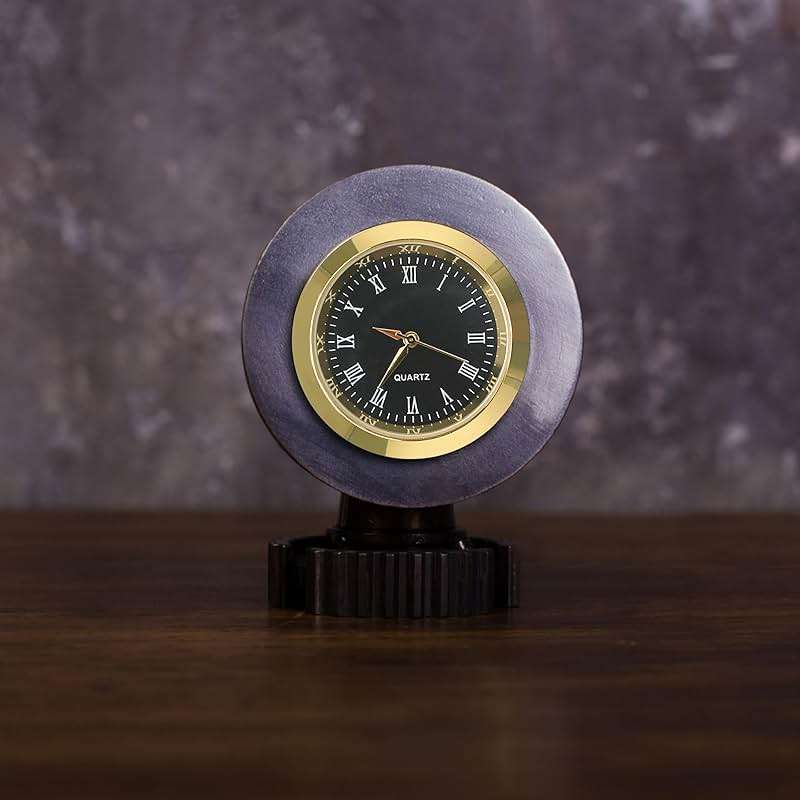 2PCS Mini Clock Face Insert Replacement, Fit 35mm (1.38") Hole Diameter, Round Inner Crystal Clock Roman Numeral Quartz Movement Miniature Metal Gold Tone Bezel Supplies for DIY Repair Craft Easy Read - Image 2