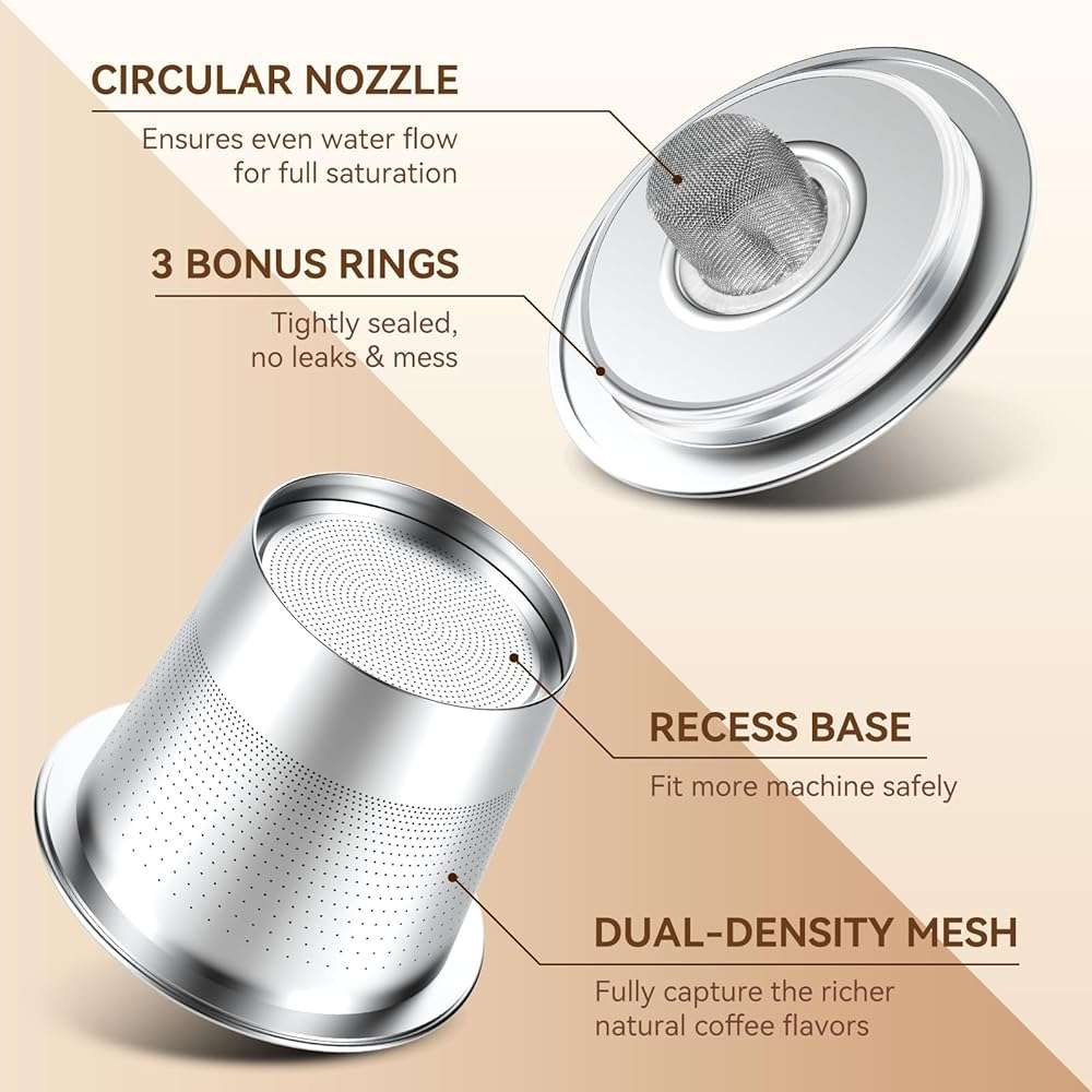 CAPMESSO Reusable K Cups Coffee Pods for Keurig 1.0: Stainless Steel Refillable K Cup - Reusable Coffee Filter for Keurig 1.0 Coffee Maker, Permanent, Eco-Friendly, Innovative Design(2 Pack) - Image 5