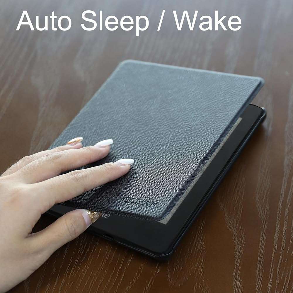 CoBak Case for Kindle Paperwhite 12th Gen 2024 (7") & Colorsoft Signature Edition - All New PU Leather Cover with Auto Sleep Wake Feature for Paperwhite Signature 2024 Released, Black - Image 6