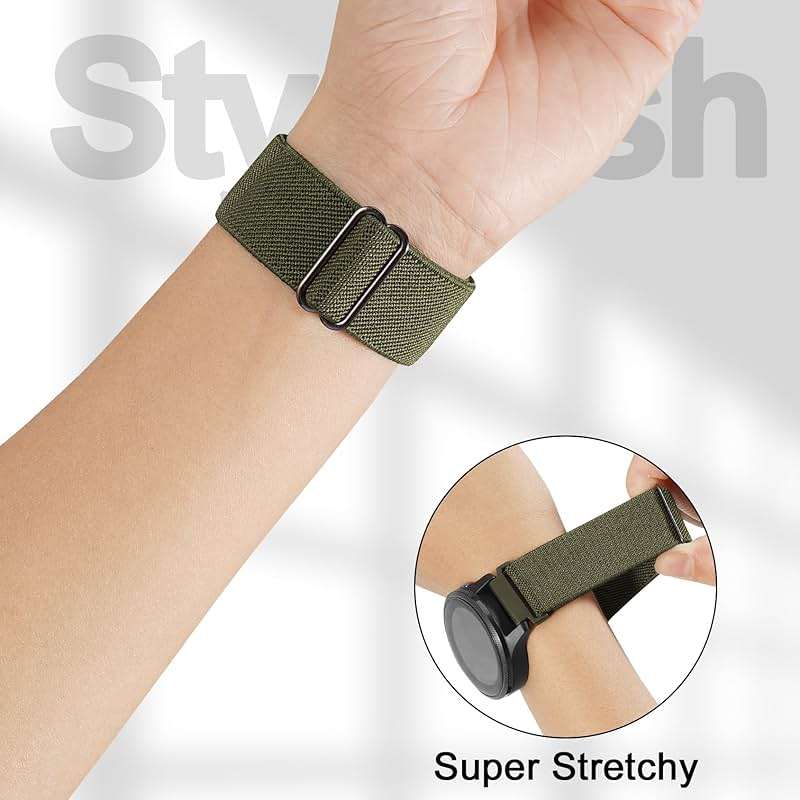 20mm Nylon Sport Elastic Bands for Forerunner 165/55/570-42mm, Compatible with Garmin Vivoactive 6/5/3 Watch Band for Women Men, 3 Pack Soft Nylon Wristbands for Venu/Venu Sq Replacement - Image 3