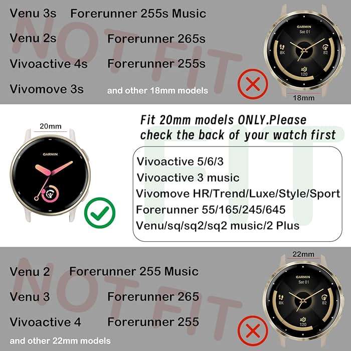 20mm Nylon Sport Elastic Bands for Forerunner 165/55/570-42mm, Compatible with Garmin Vivoactive 6/5/3 Watch Band for Women Men, 3 Pack Soft Nylon Wristbands for Venu/Venu Sq Replacement - Image 4
