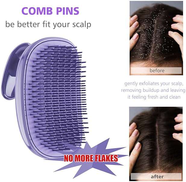 Rebex 2-in-1 Scalp Massager Shampoo Brush,Scalp Scrubber, Exfoliator Brush for Removing Dandruff & Hair Growth,Detangling Scrubber for Wet or Dry Hair - for All Hair Types(Purple) - Image 5