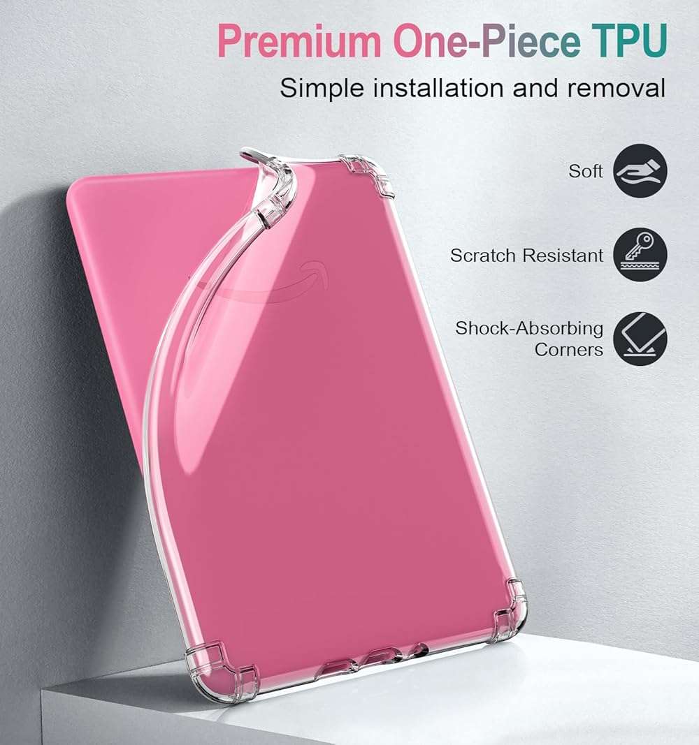 MoKo Case for All-New 7" Kindle Paperwhite (12th Generation-2024) and Kindle Colorsoft Signature Edition 2024, Ultra Thin Clear Flexible Transparent TPU Skin Bumper Back Cover Shell, Clear - Image 4