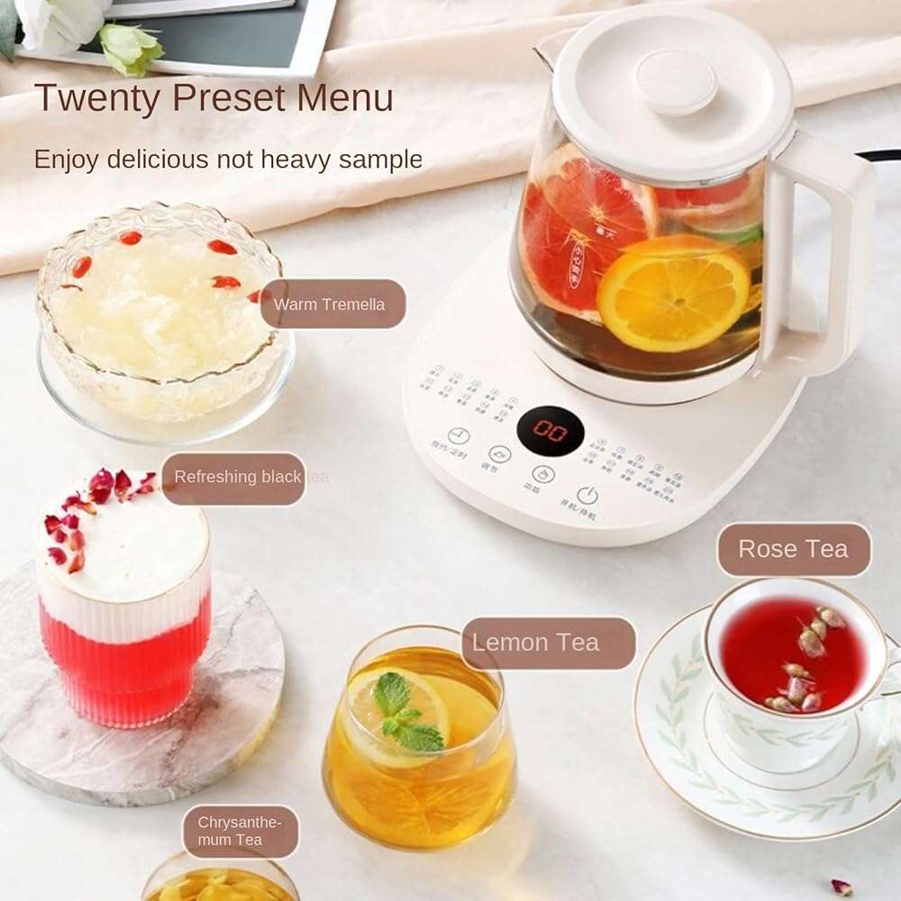 Health pot, office, household, multifunctional small glass electric kettle, heat preservation integrated tea pot, flower tea pot - Image 4