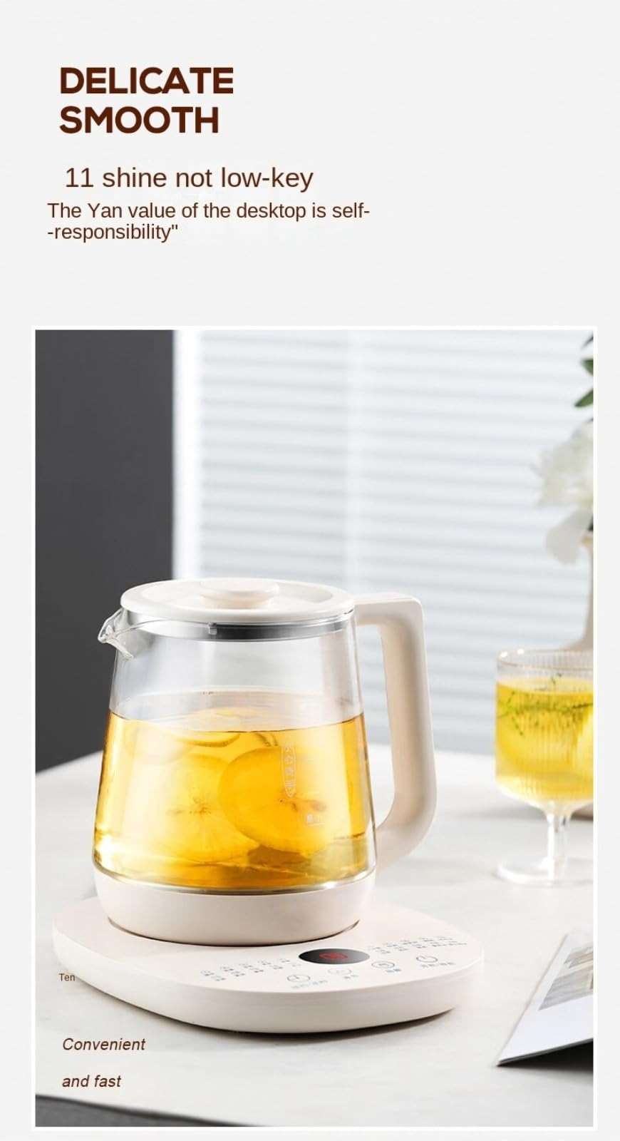 Health pot, office, household, multifunctional small glass electric kettle, heat preservation integrated tea pot, flower tea pot - Image 9