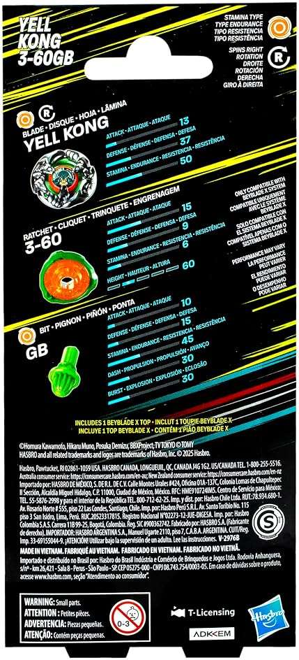 Beyblade X Yell Kong 3-60GB Booster Pack Set with Stamina Type Top; Authentic Takara Tomy Battle Tops Games/Toys for Boys and Girls 8+ - Image 4