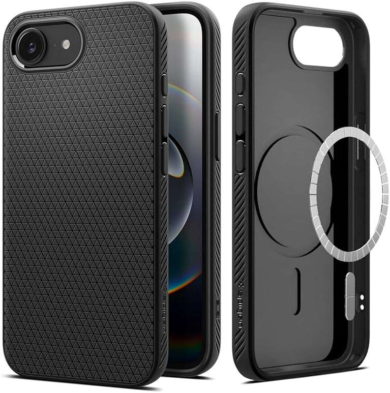Spigen for iPhone 17e / 16e Case, Liquid Air MagFit [Compatible with Magsafe Accessories] [Military-Grade Protection] - Matte Black - Image 1
