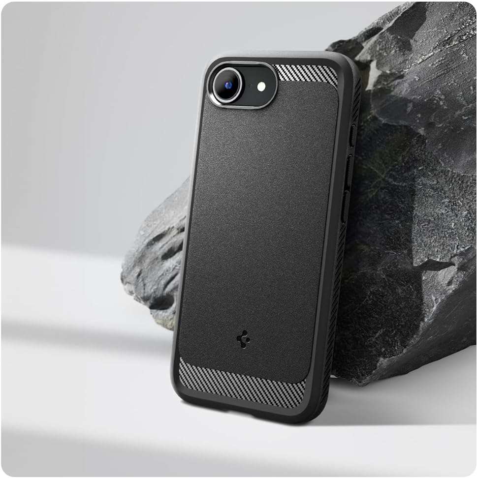 Spigen for iPhone 17e / 16e Case, Rugged Armor MagFit [Compatible with Magsafe Accessories] [Military-Grade Protection] - Matte Black - Image 3