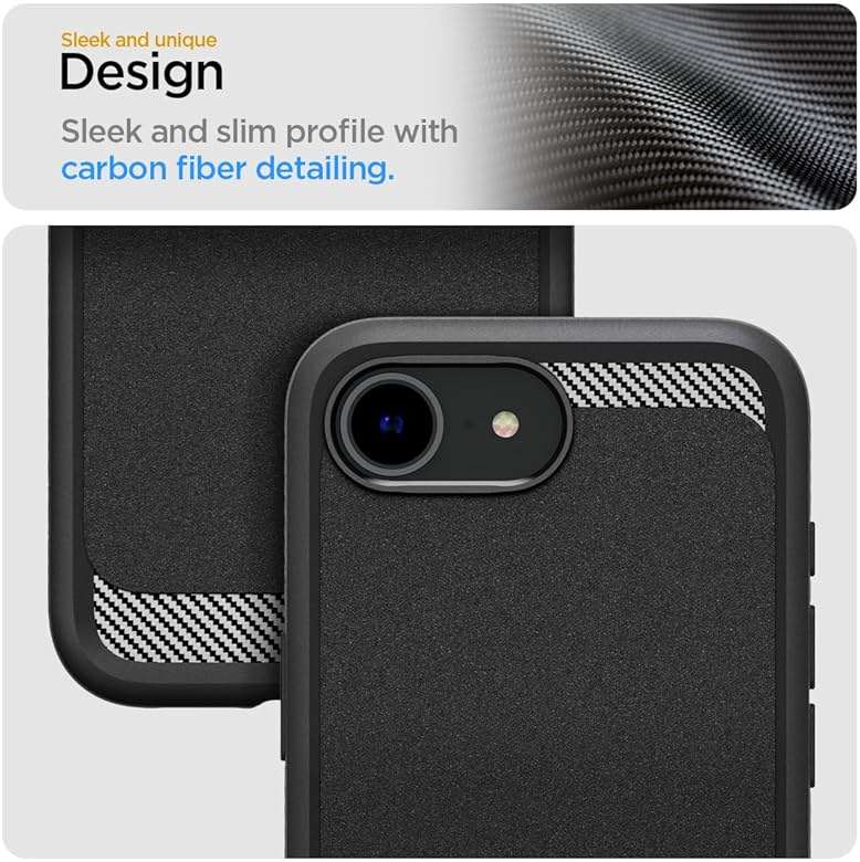 Spigen for iPhone 17e / 16e Case, Rugged Armor MagFit [Compatible with Magsafe Accessories] [Military-Grade Protection] - Matte Black - Image 4
