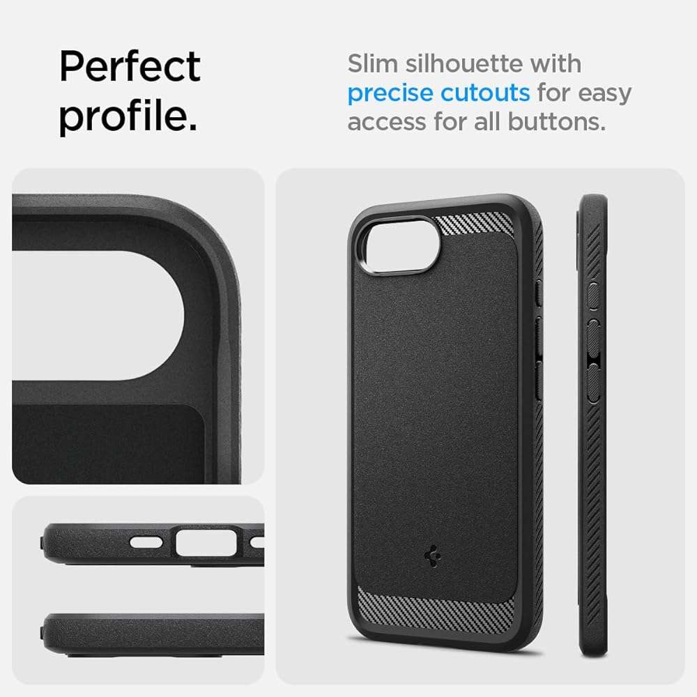 Spigen for iPhone 17e / 16e Case, Rugged Armor MagFit [Compatible with Magsafe Accessories] [Military-Grade Protection] - Matte Black - Image 7