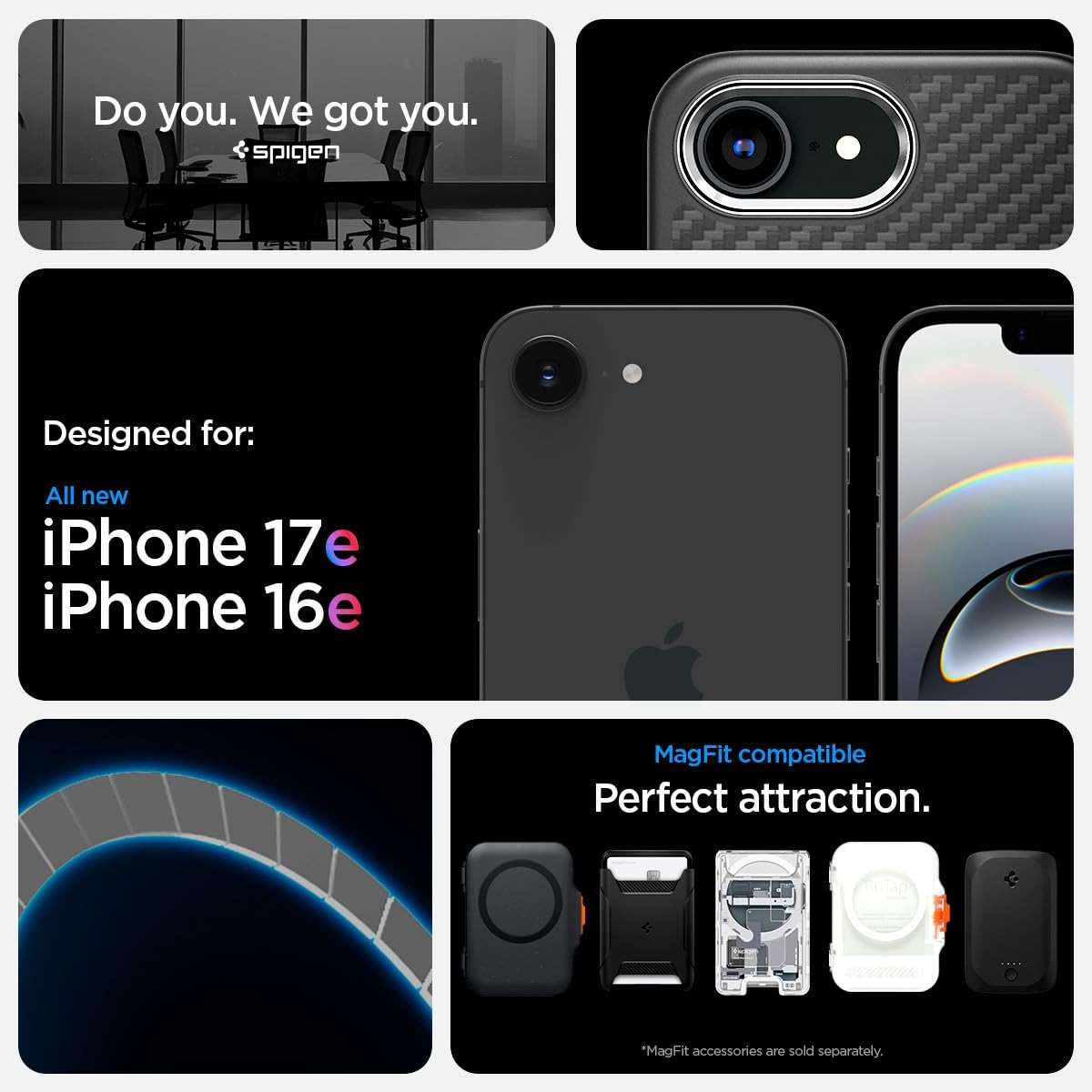 Spigen for iPhone 17e / 16e Case, Enzo Aramid MagFit [Compatible with Magsafe Accessories] [Military-Grade Protection] - Matte Black - Image 2