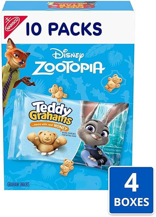 TEDDY GRAHAMS Honey Graham Snacks, 40 Kids Snack Packs (4 Boxes) - Image 3