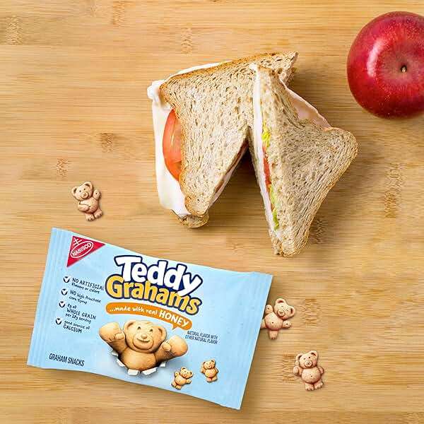 TEDDY GRAHAMS Honey Graham Snacks, 40 Kids Snack Packs (4 Boxes) - Image 8