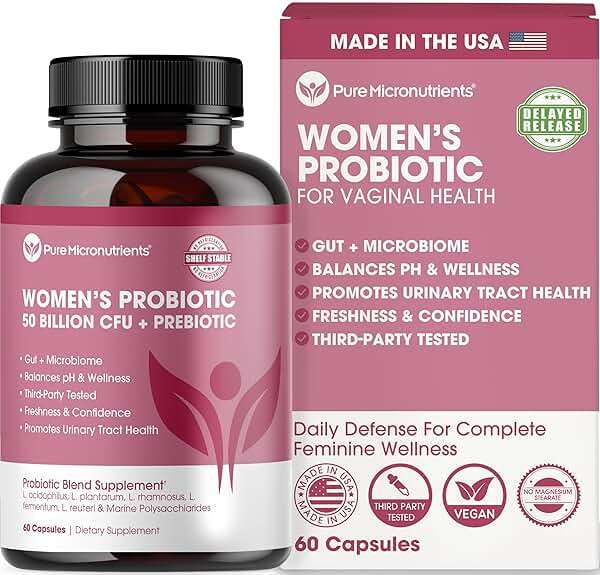 Pure Micronutrients pH Balance Vaginal Probiotics for Women - Odor & Itch Support - Vaginal Health Pills with Cranberry, Lactobacillus & Prebiotics - Feminine Wellness Daily Supplement - 60 Capsules - Image 1