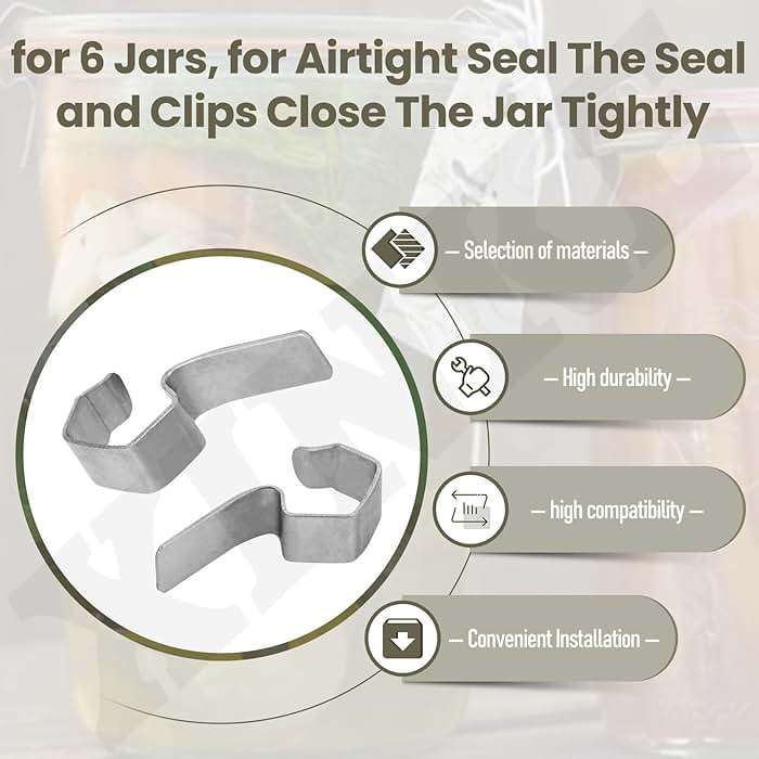 XINKE 24 Pcs Jar Stainless Steel Clips/Clamps for 6 Jars, for Airtight Seal The Seal and Clips Close The Jar Tightly - Image 6