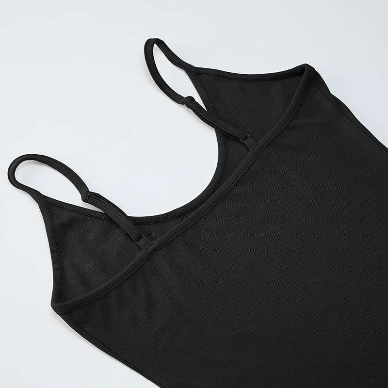 iGENJUN Tank Tops for Women 2025 Built in Shelf Bra Spaghetti Strap Summer Camisole U Neck Slim Fit Ribbed Sleeveless - Image 8