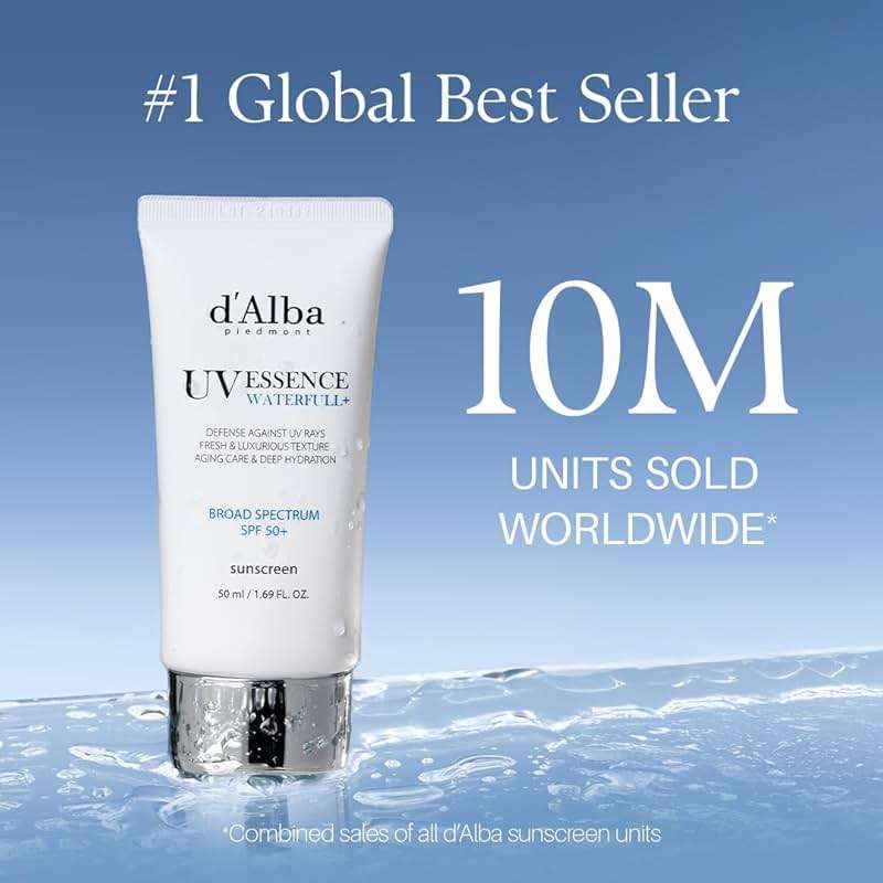 d'alba Piedmont Italian White Truffle Waterfull Essence Sunscreen, Vegan Skincare, Lightweight Sunscreen with BROAD SPECTRUM SPF 50+, Glowy, Safe for all Skin Types, Korean Skin Care (1.69 fl. oz) - Image 2
