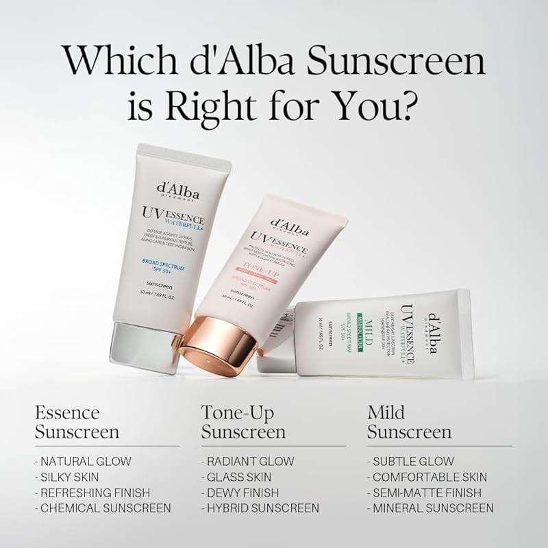 d'alba Piedmont Italian White Truffle Waterfull Essence Sunscreen, Vegan Skincare, Lightweight Sunscreen with BROAD SPECTRUM SPF 50+, Glowy, Safe for all Skin Types, Korean Skin Care (1.69 fl. oz) - Image 9