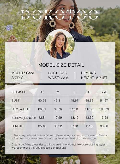 Dokotoo Casual Dresses for Women Lapel Collared V Neck Mid Sleeved Pleated Summer Dresses for Women 2026 Midi Dresses - Image 6