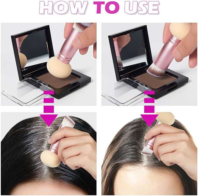Acomler Root Touch Up Hair Color, Instantly Root Touch Up, Talc-Free Hairline Powder for Thinning, Instantly Gray Hair Cover Up, Hair Powder for Women Men, Includes Makeup Brush (Dark Brown, 0.42oz) - Image 7