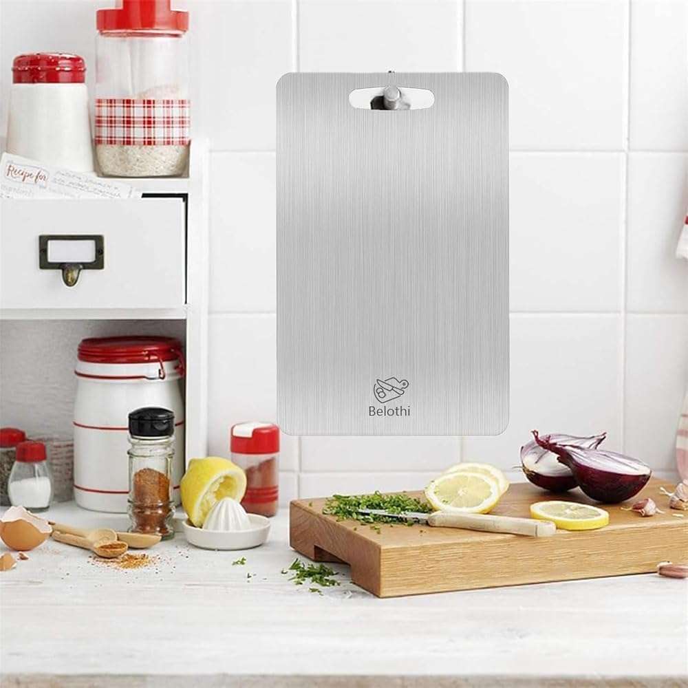 304 Stainless Steel Cutting Board, Non Toxic Cutting Boards for Kitchen, Dishwasher Safe and Hygienic Heavy Duty Chopping Board for Meat Vegetable Fruit(15"x 11",13"x 9",10"x 6") - Image 2