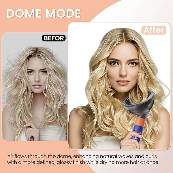 AIRUISH Upgraded Diffuser Wave Curl for Dyson Airwrap, Attachment Diffuser Nozzle Dome and Diffuse Modes, For All Models of Dyson Curling Iron - Image 4