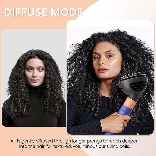 AIRUISH Upgraded Diffuser Wave Curl for Dyson Airwrap, Attachment Diffuser Nozzle Dome and Diffuse Modes, For All Models of Dyson Curling Iron - Image 5