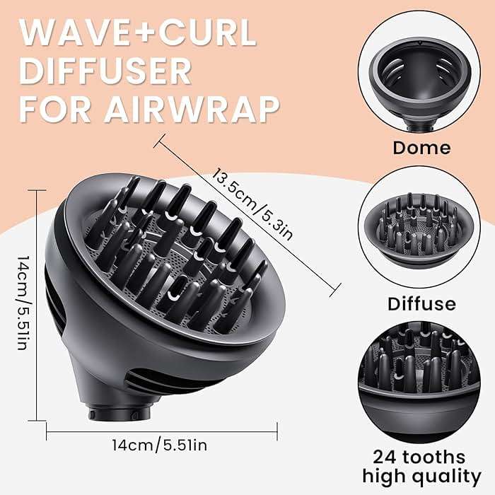 AIRUISH Upgraded Diffuser Wave Curl for Dyson Airwrap, Attachment Diffuser Nozzle Dome and Diffuse Modes, For All Models of Dyson Curling Iron - Image 8
