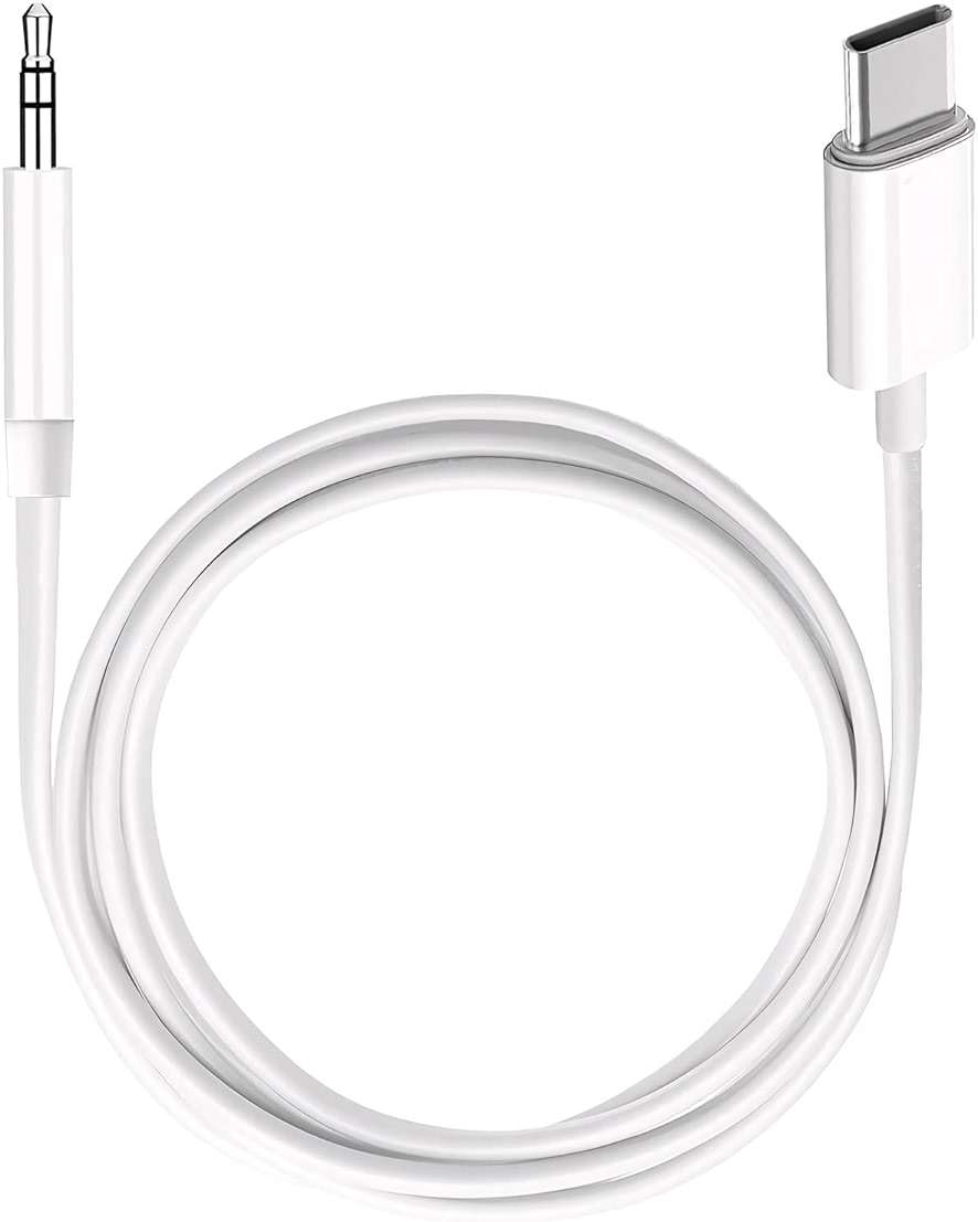 USB C to 3.5mm Audio Aux Jack Cable,3.3 ft, aux Cord for iPhone,Type C to 3.5mm Aux Headphone Stereo Cord Car Cable for iPhone 16/16 Pro, Samsung Galaxy S25 and Other iOS and Android Devices(White) - Image 1