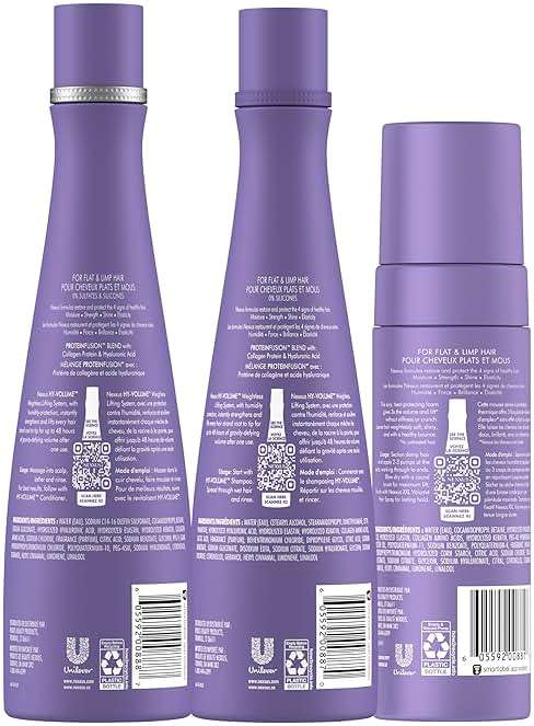 Nexxus HY-VOLUME Weightless Lift Shampoo, Conditioner & Foam 3 Pack PROTEIN FUSION with Collagen Protein & Hyaluronic Acid For Flat & Limp Hair for 48 Hours of Volume 13.5 fl oz & 5.5 fl oz - Image 2