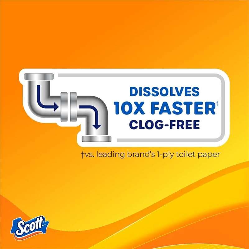 Scott ComfortPlus Toilet Paper with Soft Lavender Scented Tube, 12 Mega Rolls, 310 Sheets per Roll, Septic-Safe, 1-Ply Toilet Tissue - Image 6
